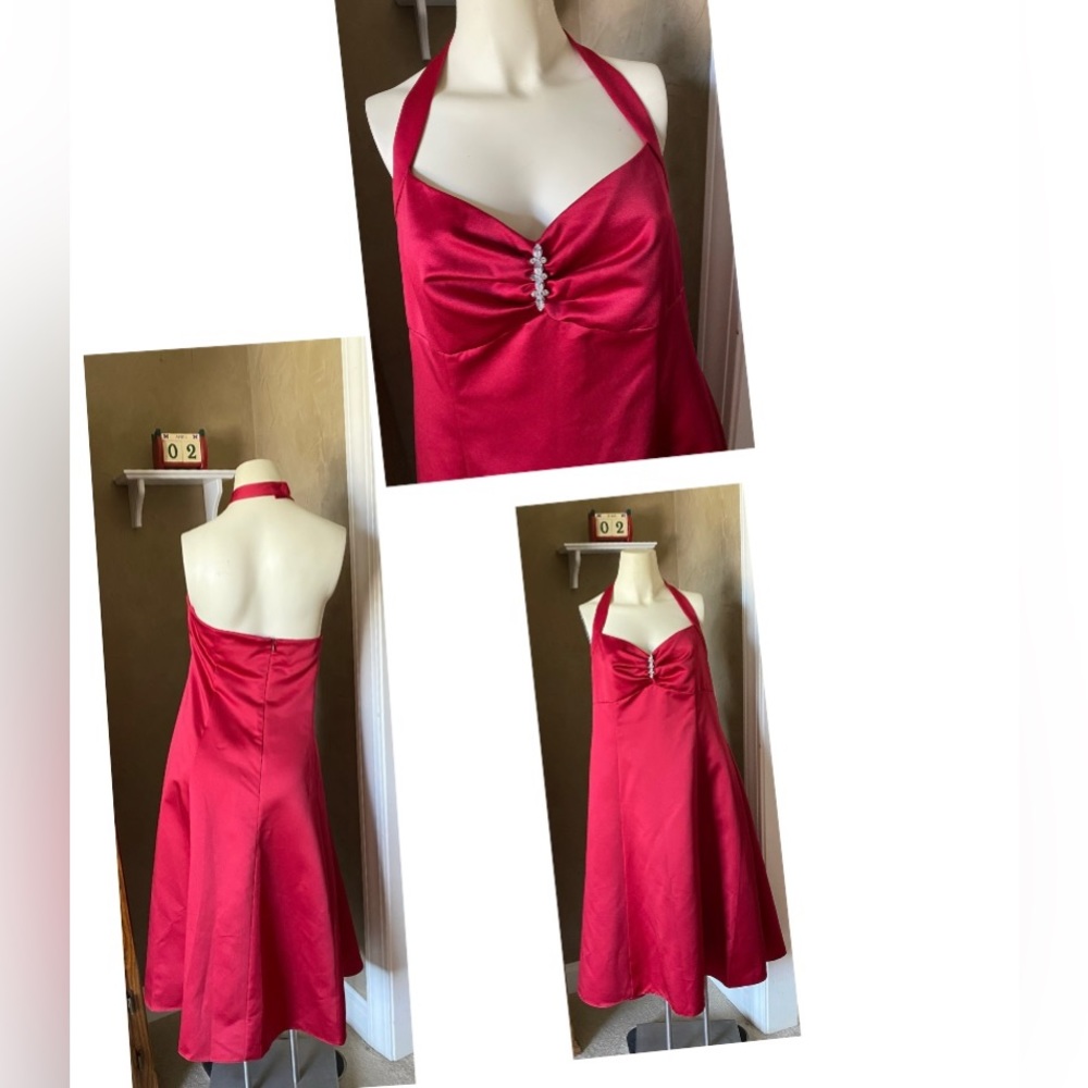 David's Bridal Halter Strap Full Length Formal Dress Women’s size 16